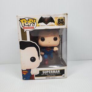 Funko Pop Heroes! Batman v Superman 85 Superman Vaulted NIB, Box Has Damage